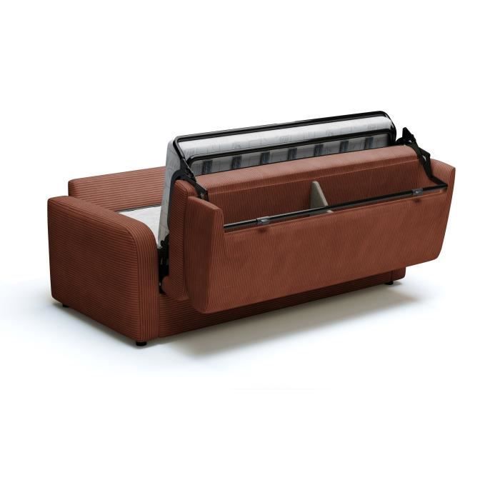 Express slaapbank - 3-zits - TOM - Terracotta corduroy - 185 x 100 x 87 cm