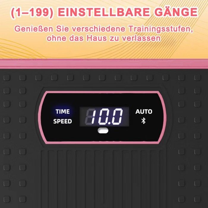 Plataforma vibratoria rosa con Bluetooth para fitness - Entrenamiento completo en casa 47,8 x 32,2 x 11,5 cm - Plato vibratorio con música