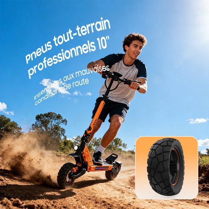 Trottinette Electrique TUNO NT3Pro 1200W Avec APP Vitesse Max. 50km/h Autonomie 40-50km 48V15.6Ah Pneus 10 Pouces 4 Modes Pliable