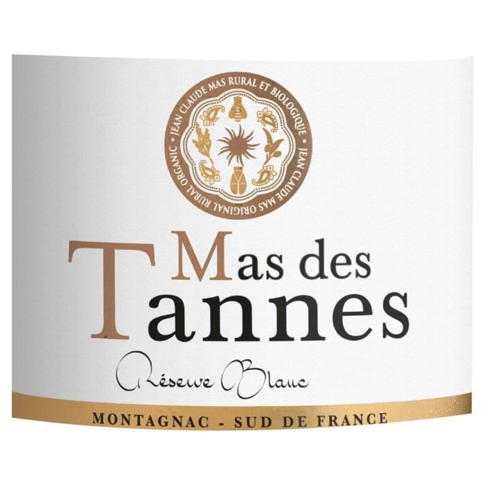 Mas des Tannes Réserve Blanc 2022 Pays d'Oc - Vino Blanco Languedoc - Ecológico