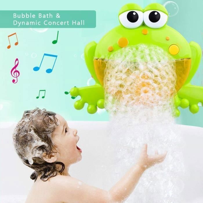 Máquina de burbujas con forma de rana y 12 rimas infantiles para el baño.