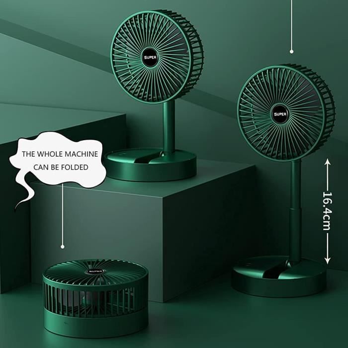 Ventilatore portatile pieghevole - 123 - Da tavolo - 3 velocità - 2000 mAh