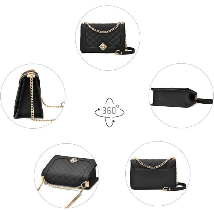 Bolso de hombro de piel sintética, bolso de mano para mujer con cadena, bolso de hombro, bolso tote