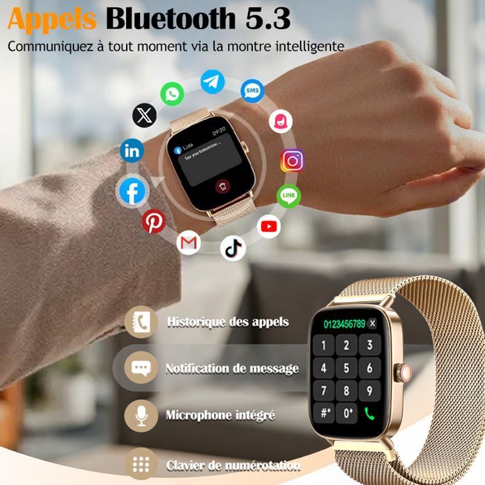 Reloj inteligente WENZYLIQUOX - Pantalla HD de 1,85