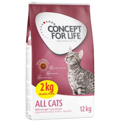 12 kg Concept for Life Trockenfutter für Katzen – 10 + 2 kg gratis!*