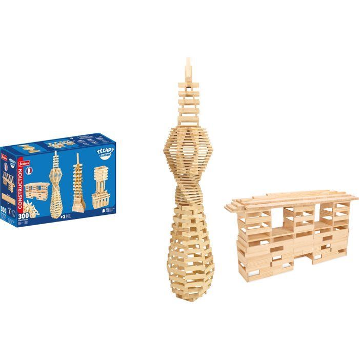 JEUJURA - Wooden Construction Set - TECAP Classic - 300 pieces - Ages 3+