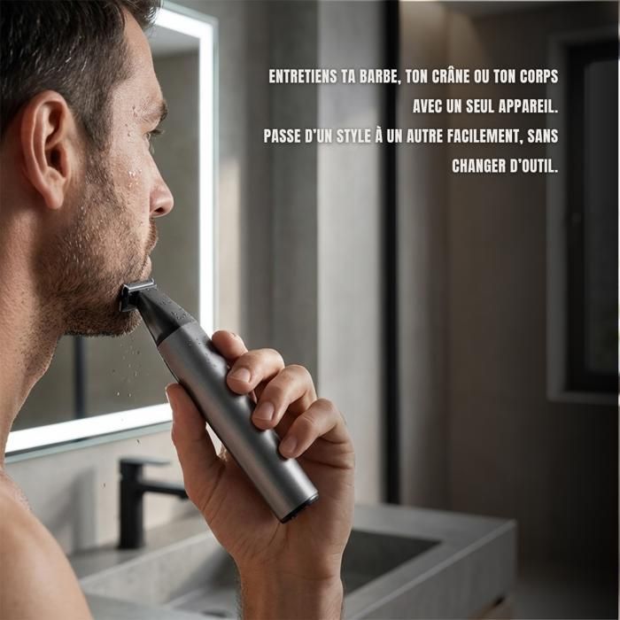 Barbeador elétrico 3 em 1 ESLAY PRO para homens: aparador de barba, barbear de precisão e modelador de bigode.