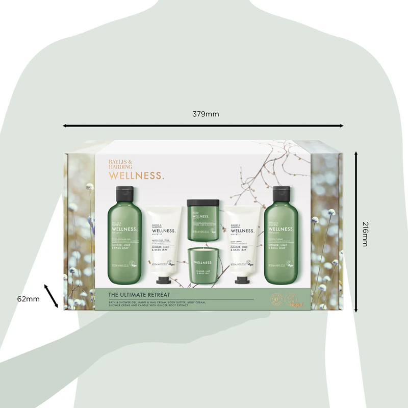 Darčeková sada Baylis & Harding Wellness. Energise so zázvorom, limetkou a bazalkovým listom