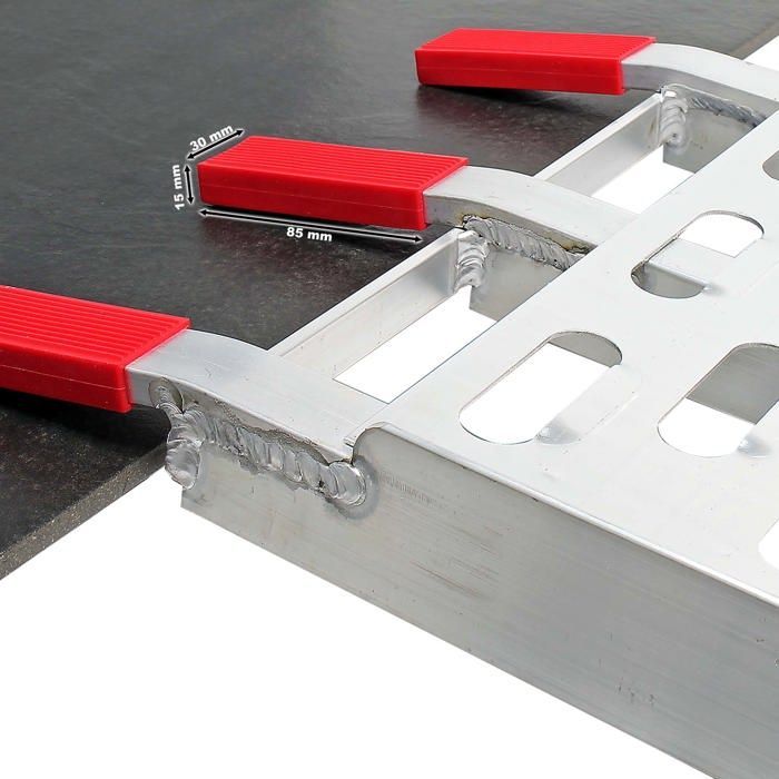 Set di 2 rampe di carico pieghevoli Wiltec 2260 x 295 mm – Portata massima 680 kg – con maniglie – Profilo forato – Alluminio