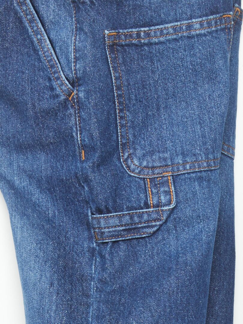 Rechte jeans met zijzakken - BLAUW