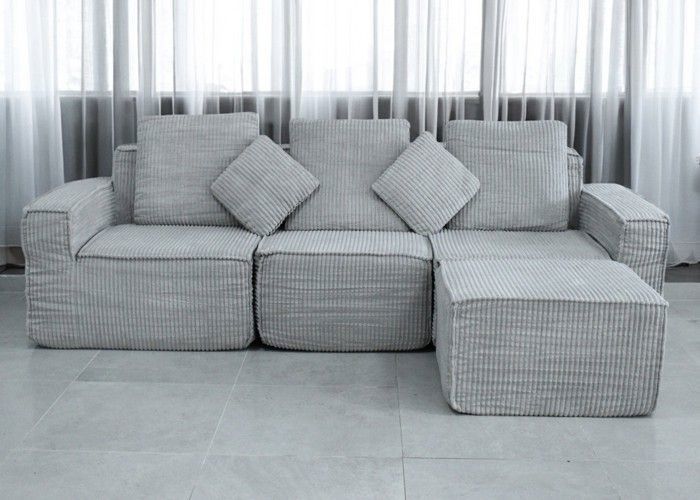 Sofá inflável - UMBERTO RAVELLI - Modular para 4 pessoas - Cinza claro - Confortável - Design elegante