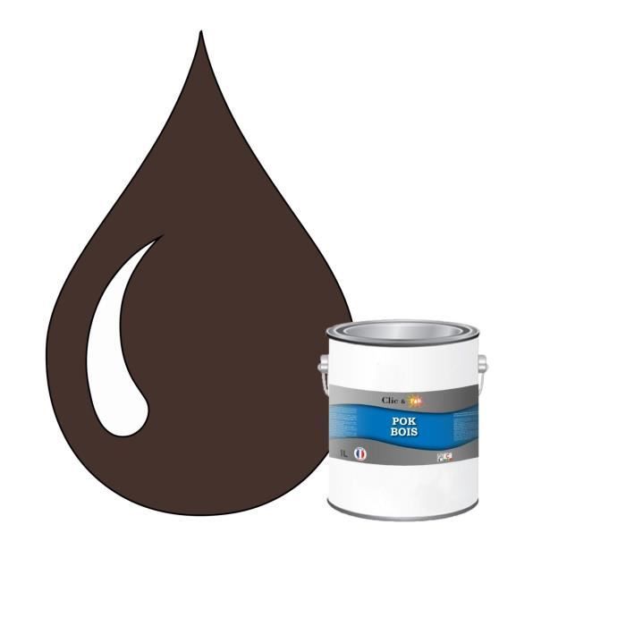 Vernice - POK - POK WOOD - Gliceroftalica - Satinata - 1L - Marrone Cioccolato