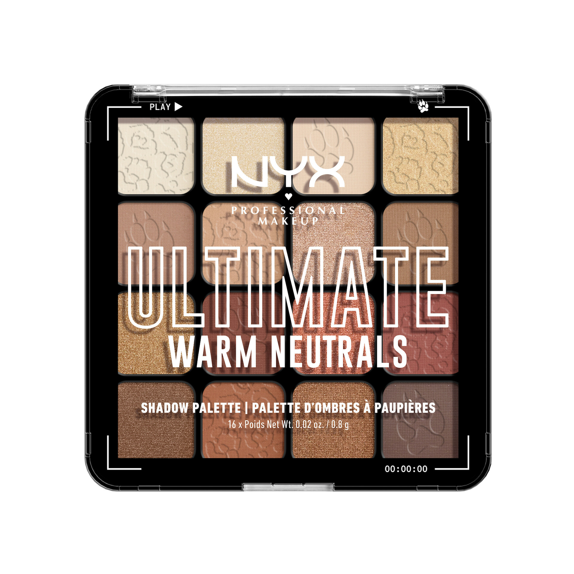 „Ultimate Color Palette“ 16 spalvų paletė, 05W šilti neutralūs atspalviai – NYX Professional Makeup