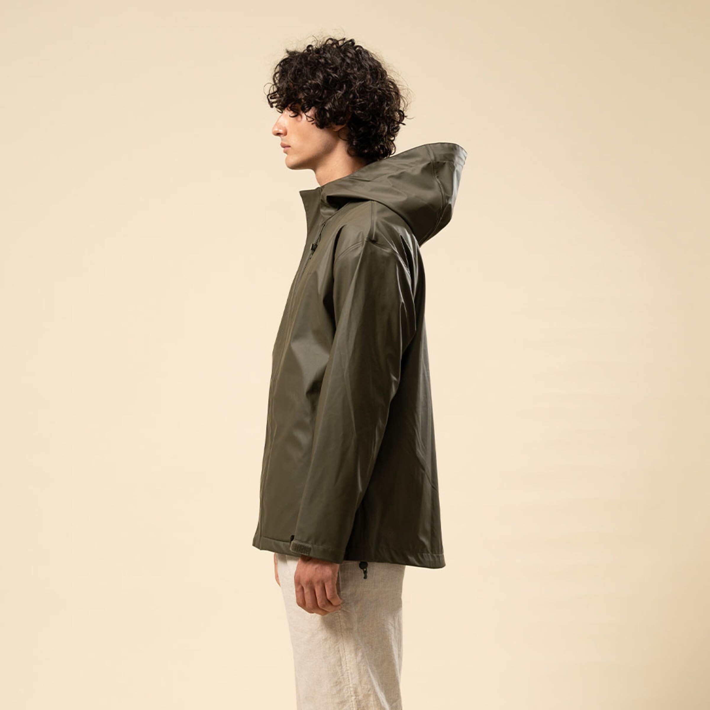 Veste imperméable courte vert forêt pour tous les jours