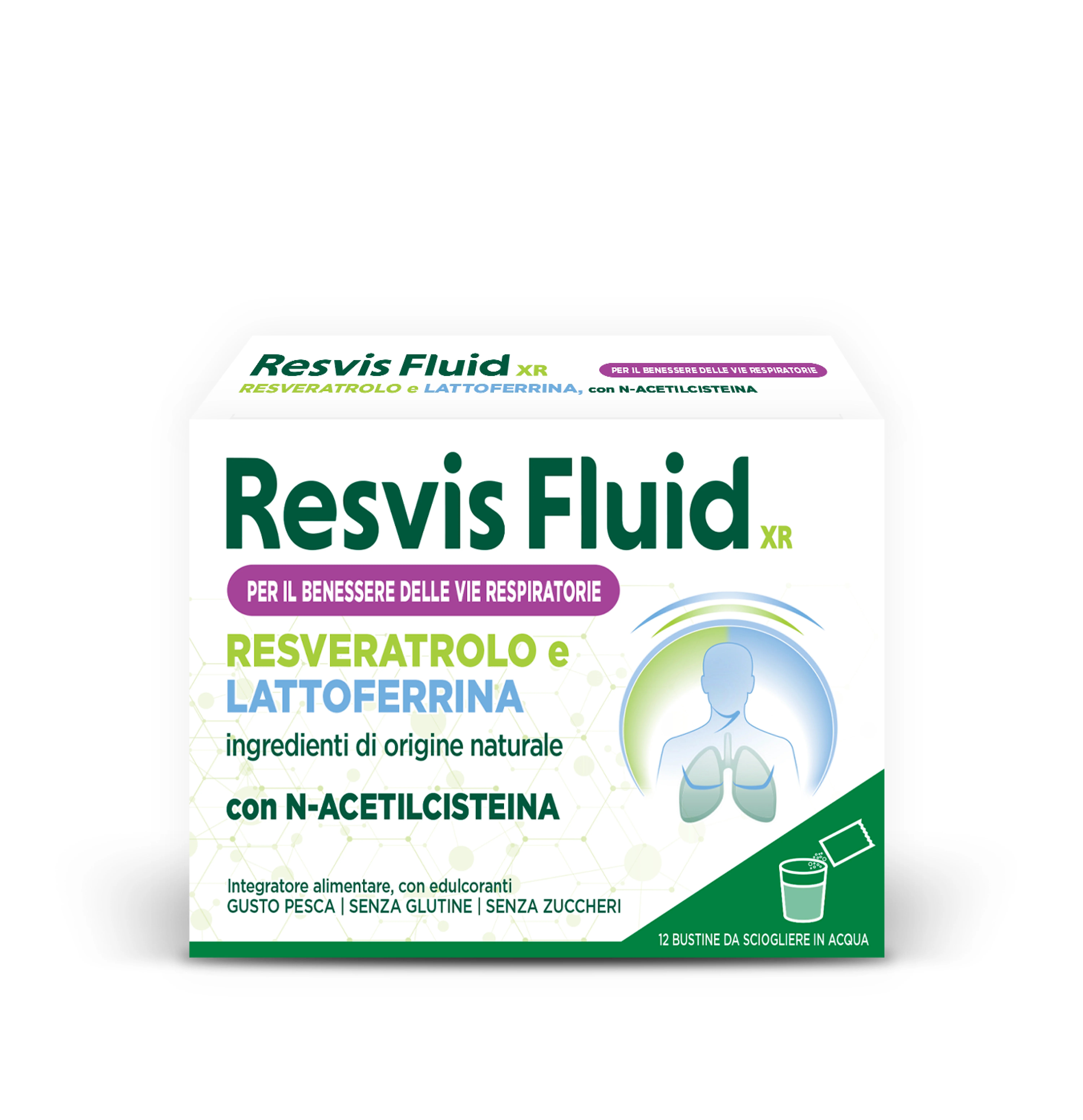 RESVIS Resvis Fluid XR 12 sachets Hydraterend voedingssupplement voor slijmerige hoest
