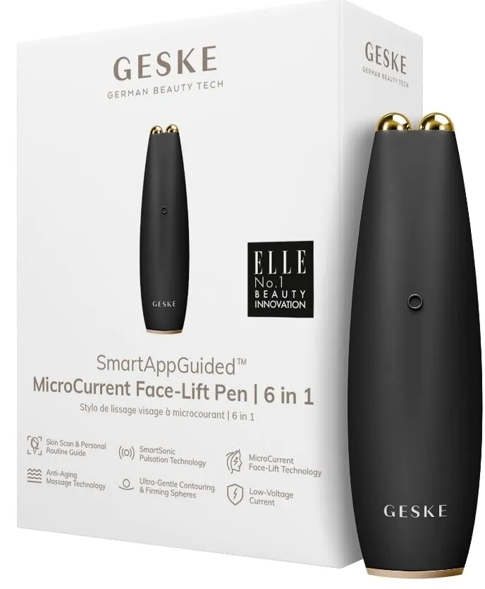 Geske MicroCurrent Face-Lift Pen 6in1 Urządzenie do mikroprądowego liftingu twarzy Gray