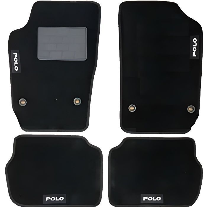 Juego de 4 alfombrillas para VOLKSWAGEN POLO 2001>2004, 4 fijas ovaladas