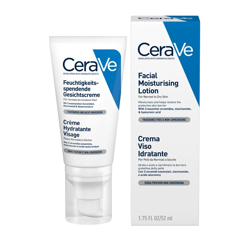 CERAVE Feuchtigkeitsspendende Gesichtscreme 50 ml für normale bis trockene Haut