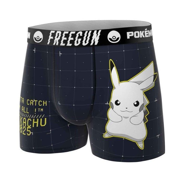 Freegun - Microfiber boxershorts voor heren 'Pokémon Pikachu' - Maat L - Wit
