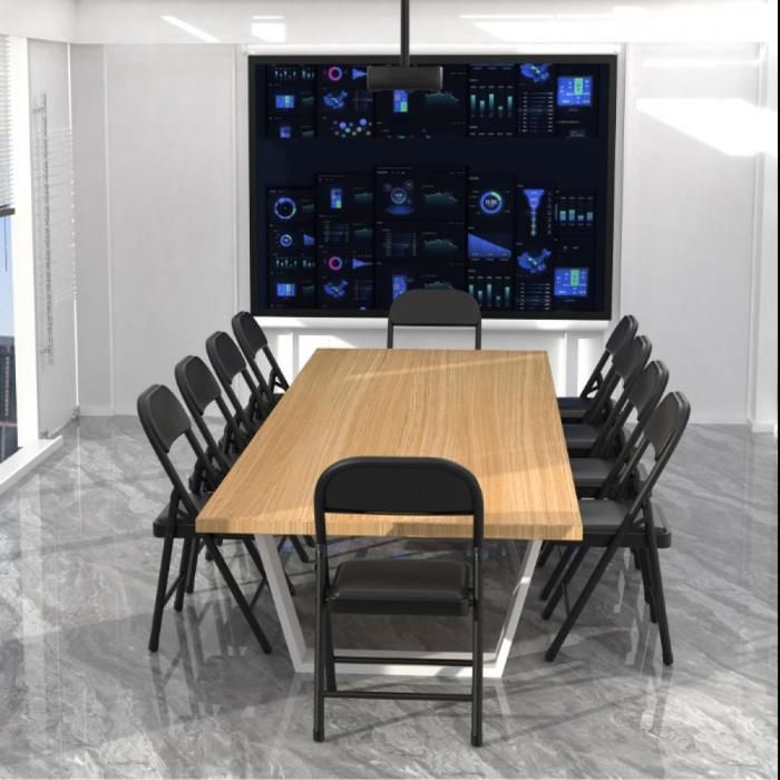 Silla plegable MIPAN, juego de 4 sillas plegables para conferencias en cómodo cuero sintético PU y estructura de acero para jardín y camping - Estilo 2