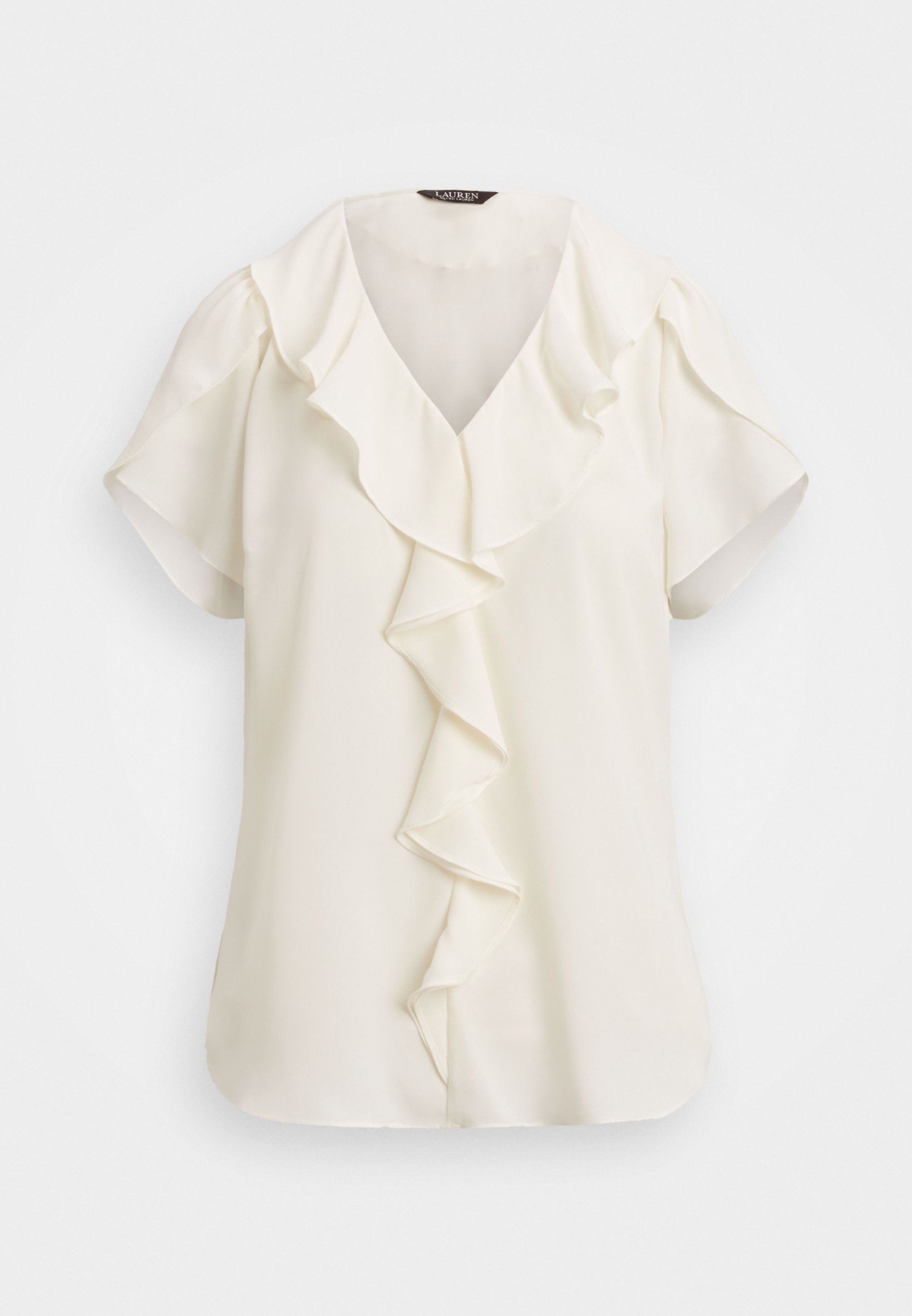 Lauren Ralph Lauren RUFFLE TRIM GEORGETTE BLOUSE - Pluus - mascarpone kreemjas