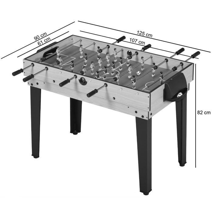 KANGUI 10-in-1 Games Table - Foosball - Billiards - Ping Pong - Hockey - Bowling - Cards - Wooden Frame - Accessories Included