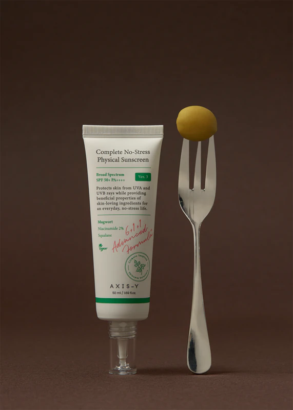 AXIS-Y 6+1+1 Fórmula Avançada Protetor Solar Físico Completo Sem Estresse Creme Facial Leve com Proteção FPS 50+