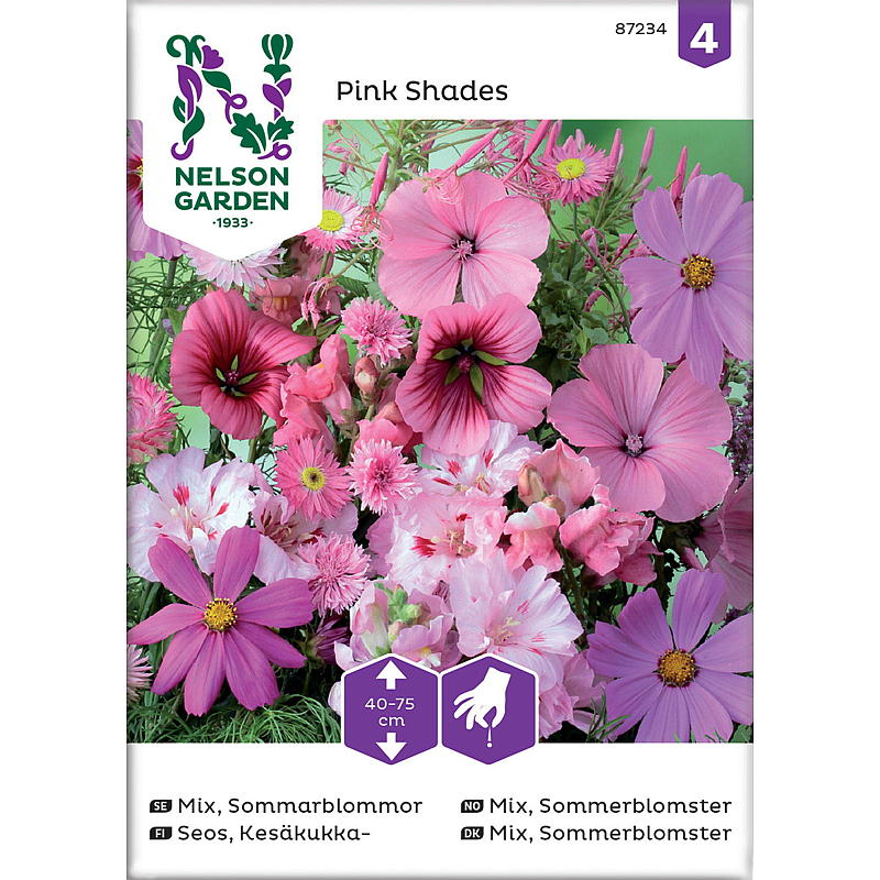 Nelson tuinzaadmix voor zomerbloemen, roze