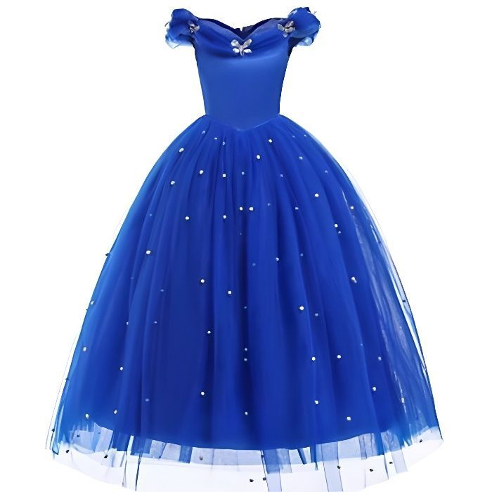 Blue Princess Costume - FINDPITAYA - V-Neck - Halloween/Christmas Cosplay - Ages 3-14