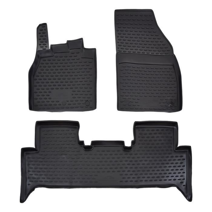 3D Rubber Floor Mats - J&J AUTOMOTIVE - Renault Scenic 2009-2016 - Black - Custom Fit - Non-Slip