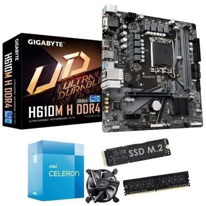 PC-evolutiekit - Gigabyte - H610M H - Intel Core i3-processor - 16 GB RAM - 980 GB SSD