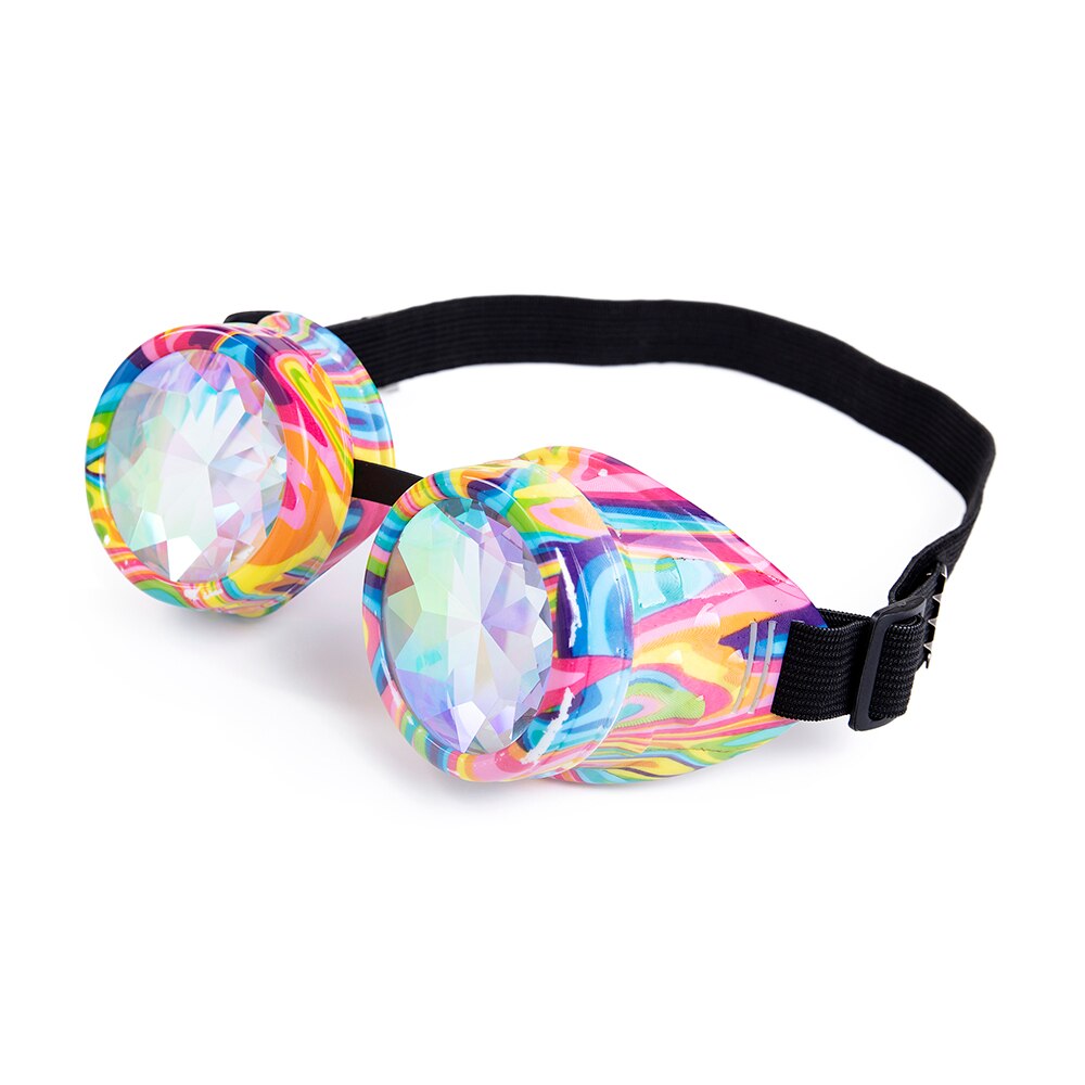 Steampunk Sunglasses Rave Retro Men Women Rainbow Glasses Goggles Cosply Steampunk Goggles Crystal Glass Lens