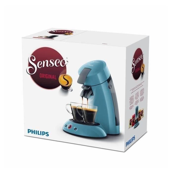 Machine à café dosette SENSEO ORIGINAL Philips HD6553/21, Booster d’arômes, Bleu Gris + 32 dosettes SENSEO Espresso Brazil