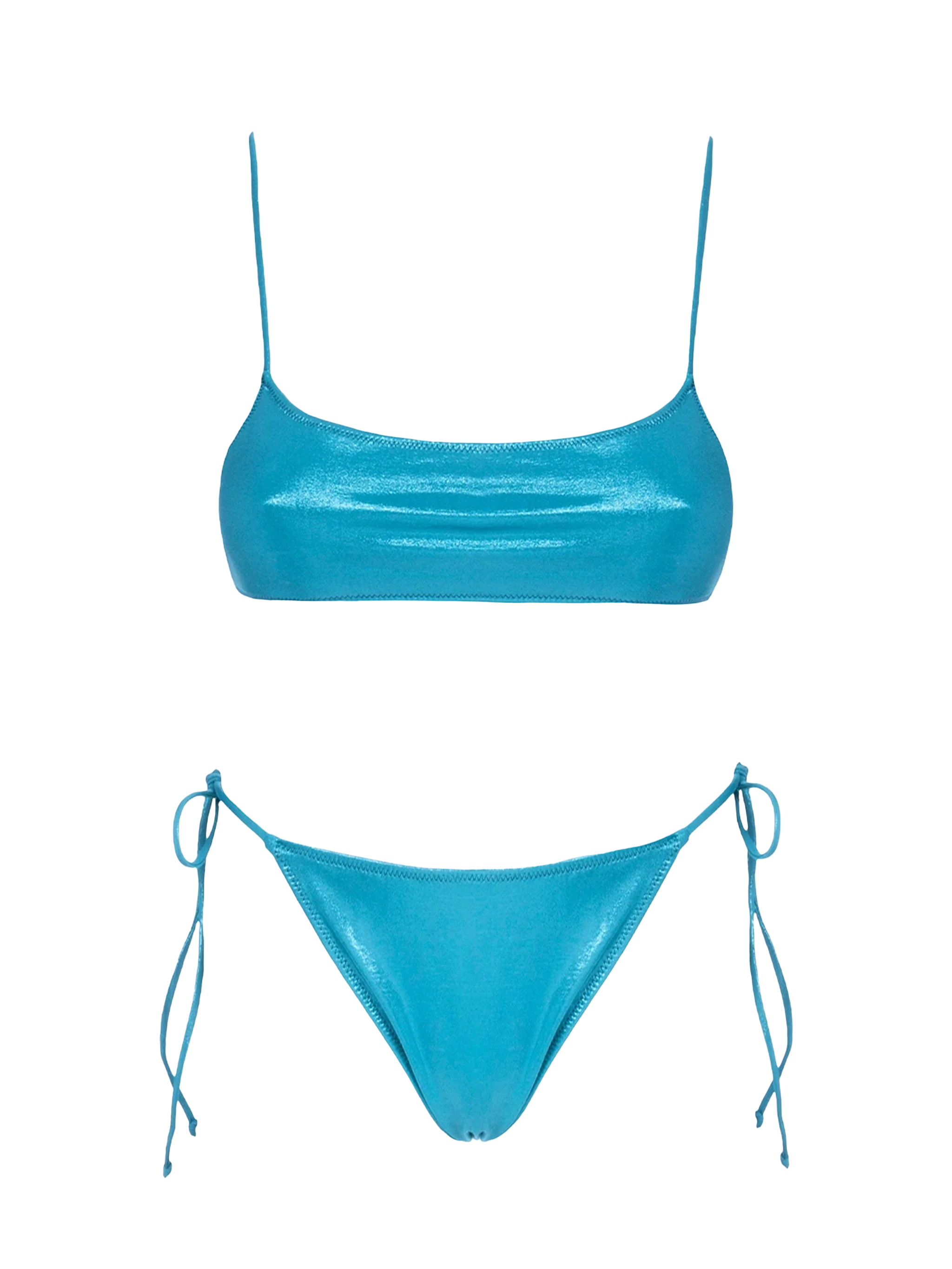 Sadie Marielle Aqua Green Foil Bralette Bikini voor dames