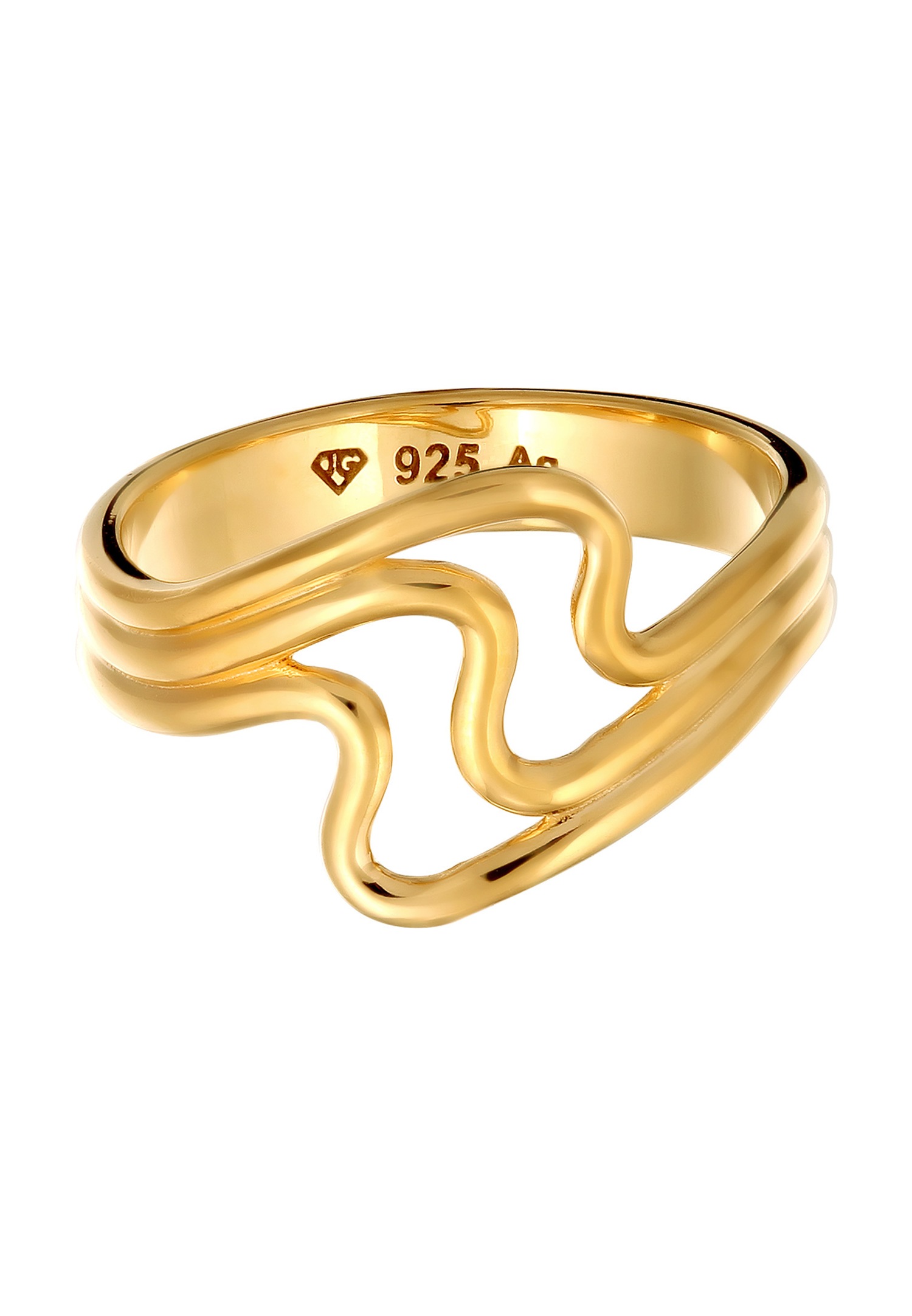 Elli Elli Bague sans pierre Femmes Vagues Argent Sterling 925 Eté / plage