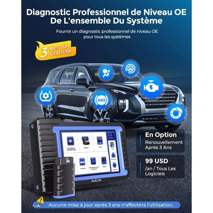 Strumento diagnostico bidirezionale per auto - BAZARLAND30 - MUCAR VO7S - Touchscreen da 7 pollici - Oltre 106 marche
