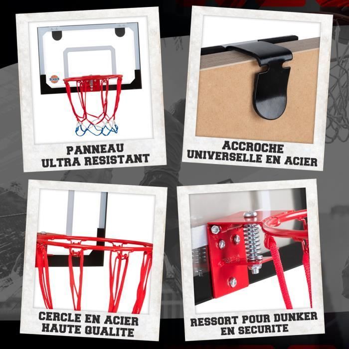 Dörrbasketkorg - BUMBER - Austin - Svart - Stål/PVC/Nylon - 45 x 30 cm