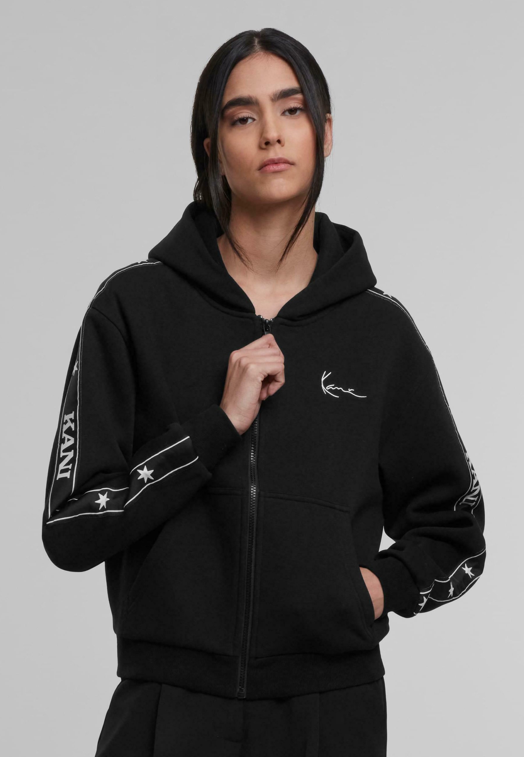 Karl Kani SIGNATURE - Sweatshirt met rits - zwart