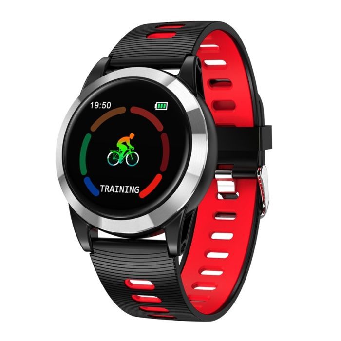 YONIS Smartwatch for iPhone and Android, 1.3-inch Heart Rate Monitor Bracelet, Remote Camera, Red