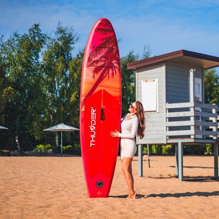 Tabla de paddle surf hinchable THUNDER® para travesías | Accesorios completos | 320 cm | PVC | Estilo ISLE | Rosa