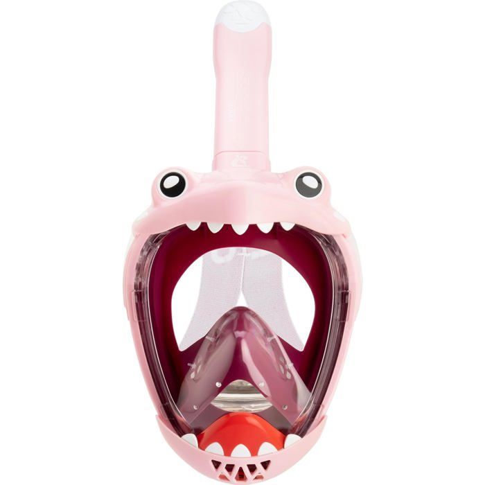 Máscara facial completa CRESSI Kiddy para niños, antivaho, para snorkel, rosa/morado/blanco
