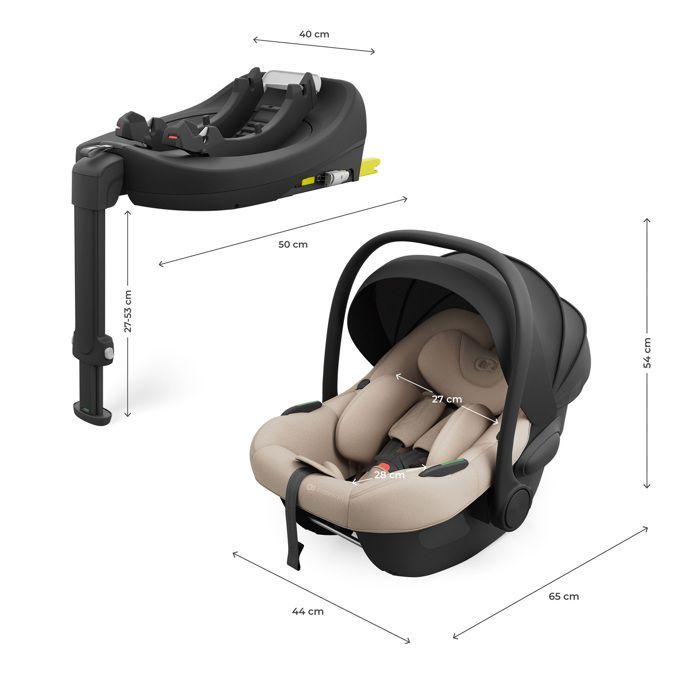 Siège Auto Kinderkraft I-LITE ENDURA SAFE FX i-Size 40-87 cm – Dos Route, ISOFIX ou Ceinture, ECE R129, Compatible Poussettes,
