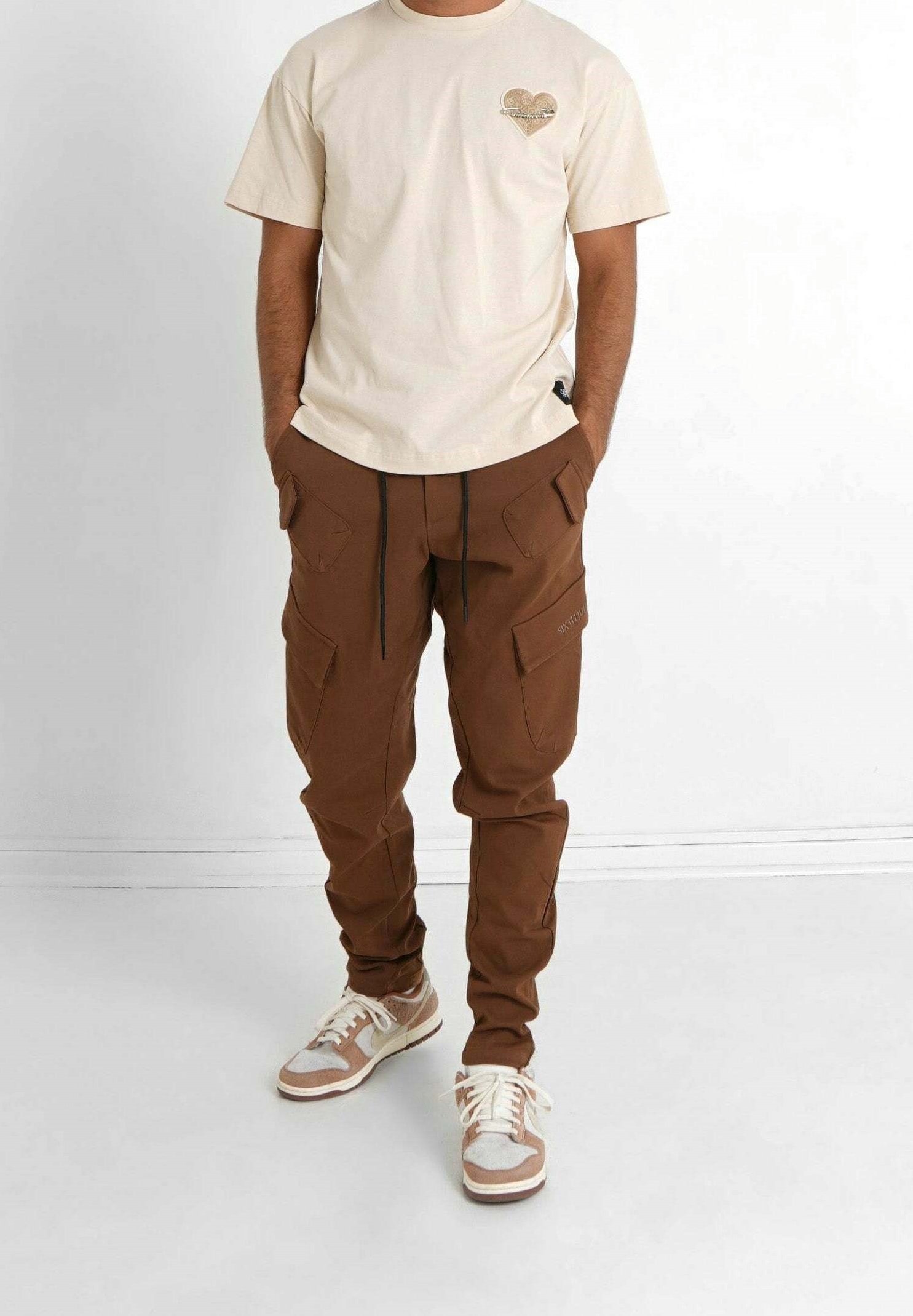 Cargo broek van Sixth June - donkerbruin