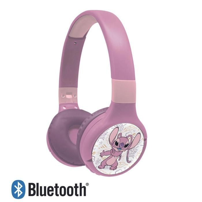 LEXIBOOK - Mukavat ja kokoontaitettavat 2-in-1 Bluetooth®- ja langalliset kuulokkeet lapsille äänenvoimakkuuden rajoituksella – Angel