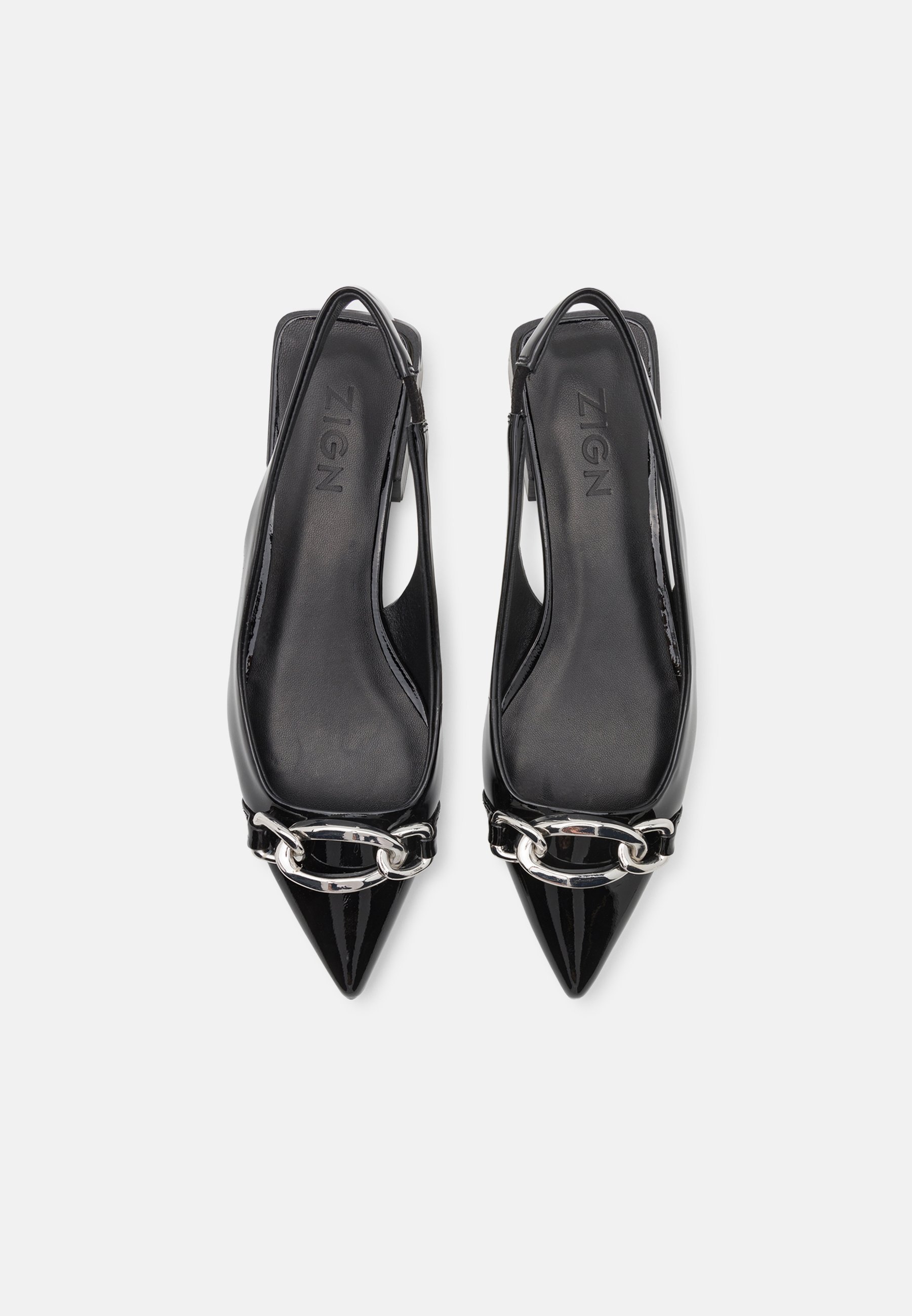Zign LEATHER - Ballerine con cinturino posteriore - nere
