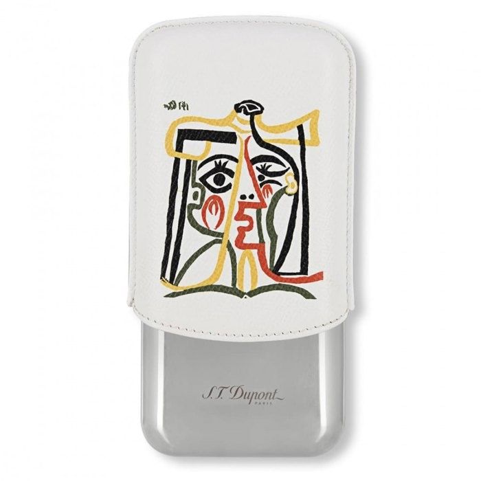 white and chrome case for 3 St. Dupont Picasso cigars