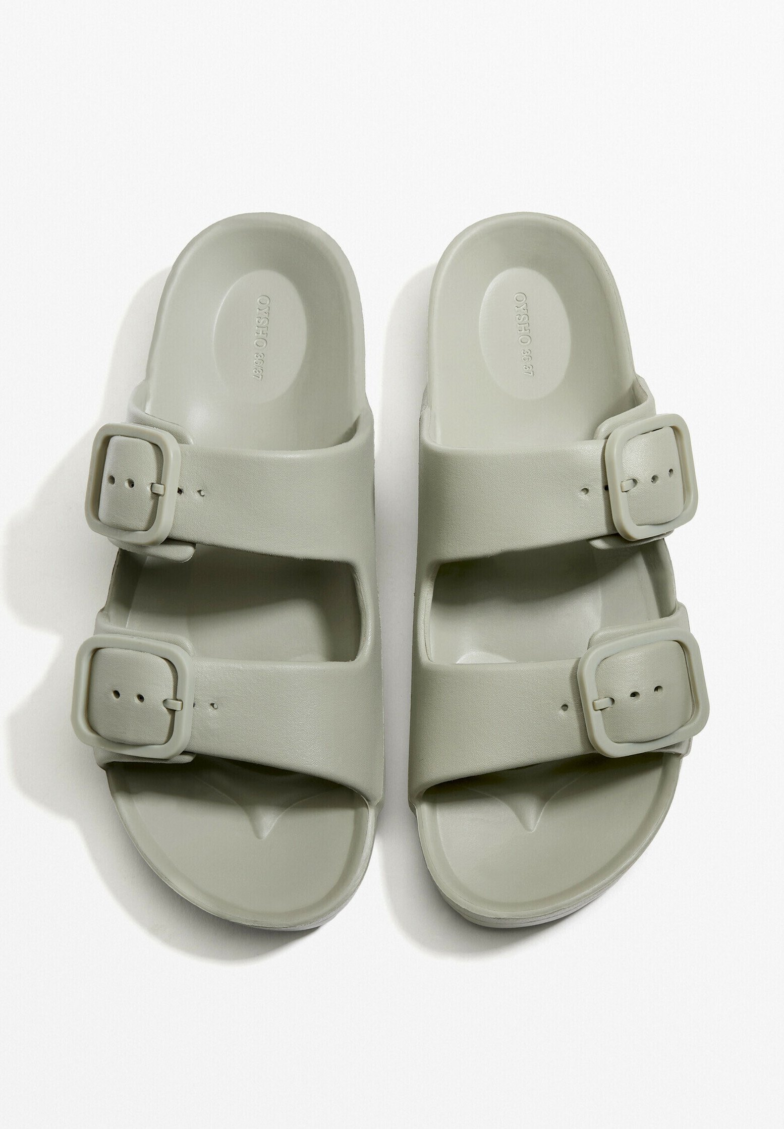 OYSHO BUCKLED - Toboggans de piscine - kaki