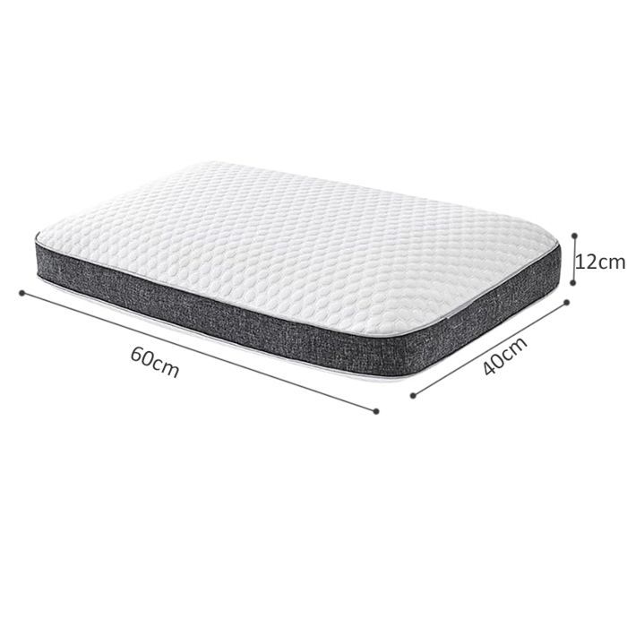 Almohada rectangular de espuma viscoelástica firme y gruesa de 60x40 cm, cojín transpirable con funda lavable, almohada cervical ortopédica.