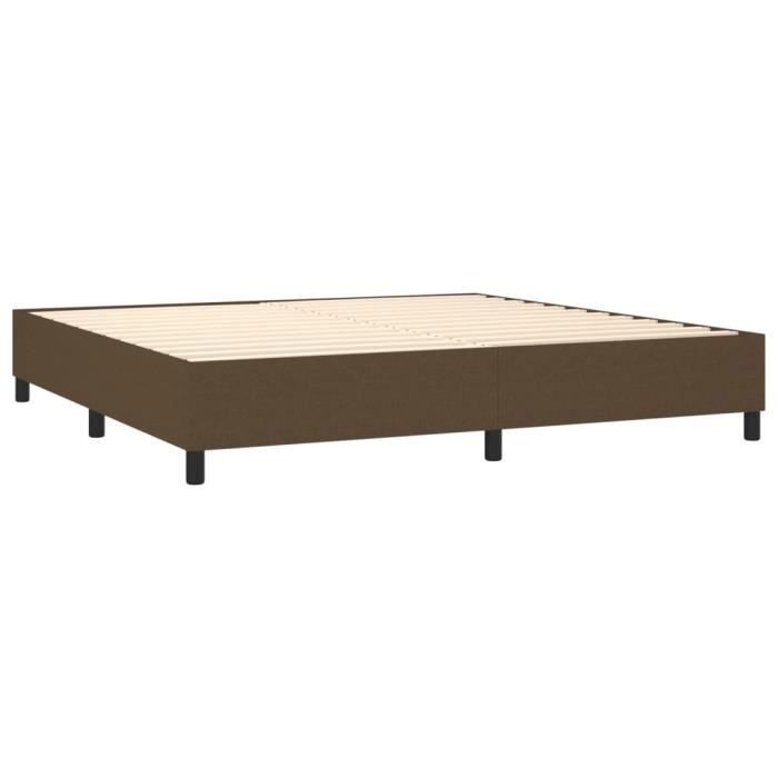 Base de cama tapizada con colchón y sobrecolchón, marrón oscuro, 200x200 cm - MOTHINESSTO LY3208