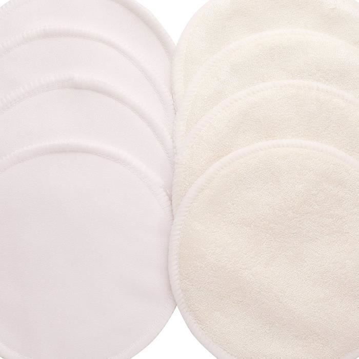 Pack de 8 Coussinets d'Allaitement en Bambou Organiques Lavables avec Sac Rangement et Linge,Anti-Fuites Compresses d'Allaitement